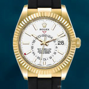 Rolex Sky-Dweller Men’s 42mm m326238-0006 Rubber Band Gold-tone
