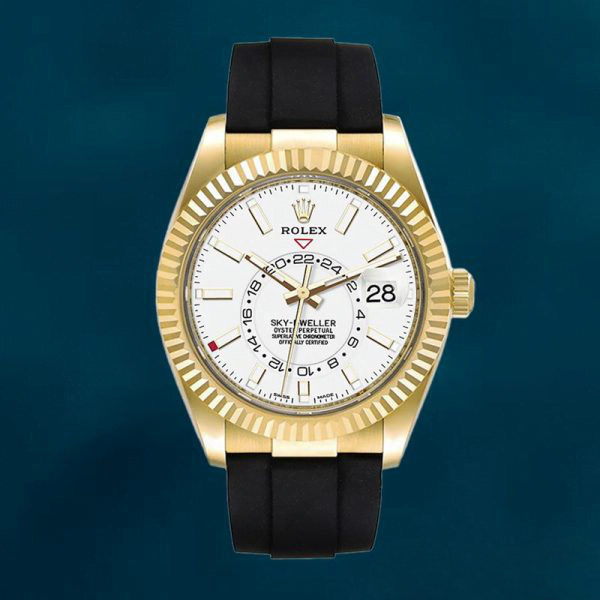 Rolex Sky-Dweller Men’s 42mm m326238-0006 Rubber Band Gold-tone - Image 4